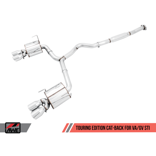 AWE Tuning Touring Edition Exhaust with Diamond Black Tip (102mm) - 2015-2021 Subaru WRX/STI VA/GV Sedan - STREETUNED