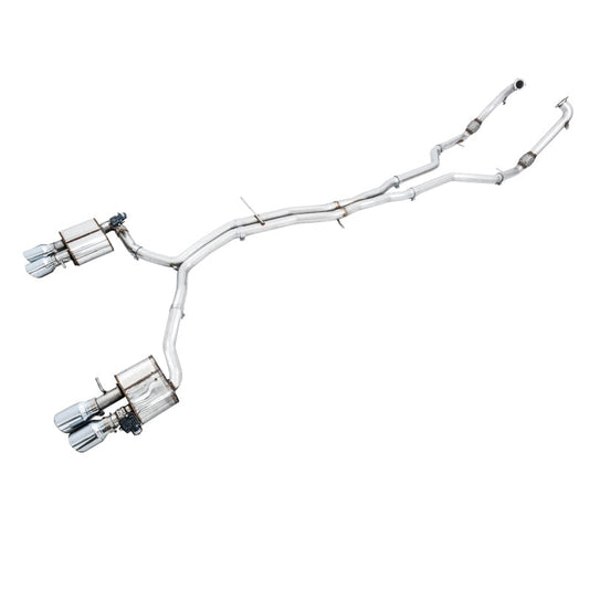 AWE Tuning Audi B9 S5 Sportback SwitchPath Exhaust - Non-Resonated (Silver 90mm Tips) - T1 Motorsports