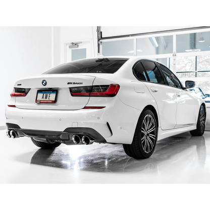 AWE Tuning Resonated Touring Edition Exhaust With Quad Chrome Silver Tips - 2019-2024 BMW M340i/M440i (G20) - STREETUNED