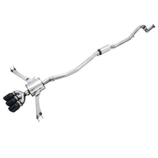 AWE Tuning Touring Edition Exhaust w/Front Pipe & Triple Diamond Black Tips - 2016+ Honda Civic Si - STREETUNED