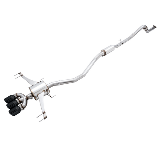 AWE Tuning Touring Edition Exhaust w/Front Pipe & Triple Diamond Black Tips - 2017-2021 Honda Civic Type R - STREETUNED