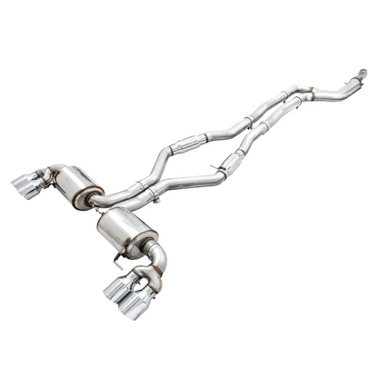 AWE Tuning Resonated Touring Edition Exhaust With Quad Chrome Silver Tips - 2019-2024 BMW M340i/M440i (G20) - STREETUNED