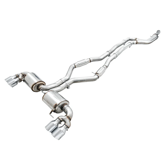 AWE Tuning Resonated Touring Edition Exhaust With Quad Chrome Silver Tips - 2019-2024 BMW M340i/M440i (G20) - STREETUNED