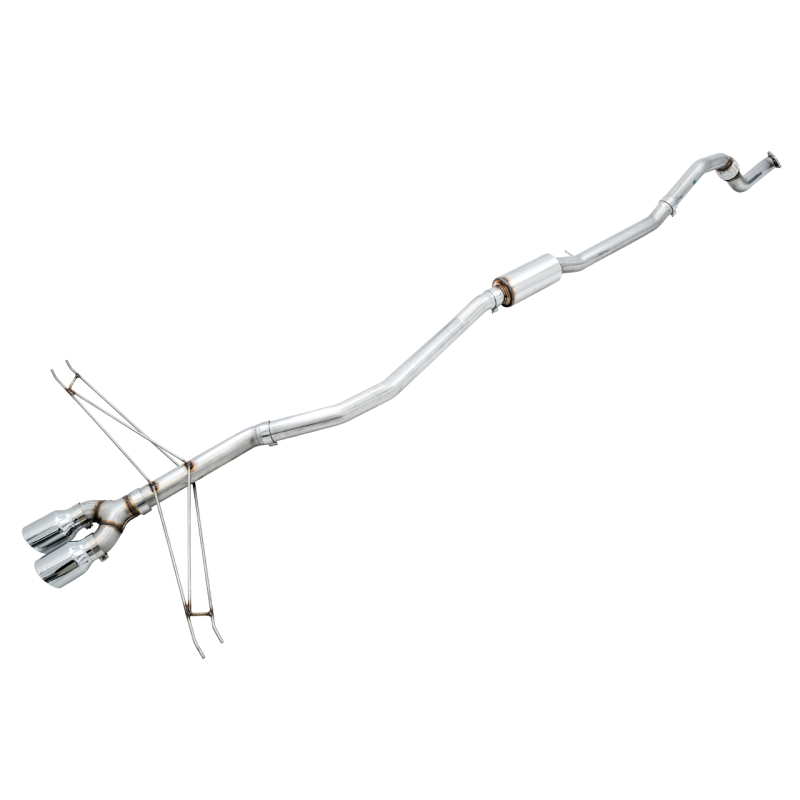 AWE Tuning Track Edition Exhaust w/Front Pipe & Dual Chrome Silver Tips - 2016+ Honda Civic Si - STREETUNED