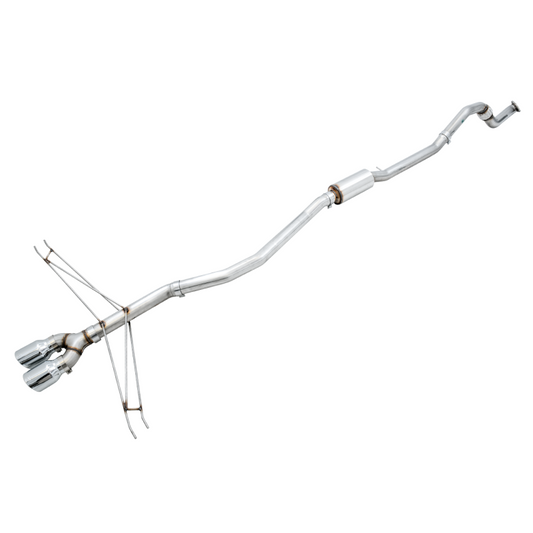 AWE Tuning Track Edition Exhaust w/Front Pipe & Dual Chrome Silver Tips - 2016+ Honda Civic Si - STREETUNED