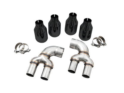 AWE Tuning OE To Quad Tip Conversion Kit With Diamond Black Tip - 2019-2024 BMW M340i/M440i (G20) - STREETUNED