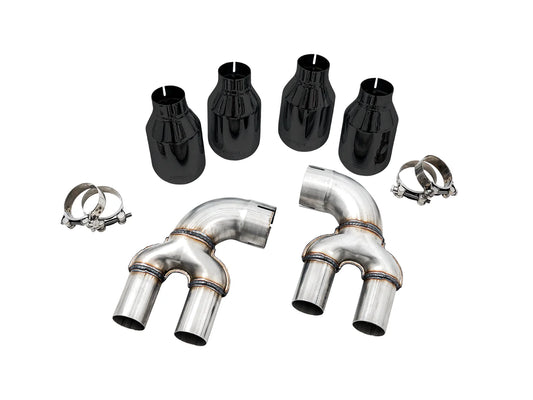 AWE Tuning OE To Quad Tip Conversion Kit With Diamond Black Tip - 2019-2024 BMW M340i/M440i (G20) - STREETUNED