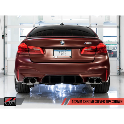 AWE Tuning SwitchPath Axle-back Exhaust with Chrome Silver Tips - 18-19 BMW M5 - STREETUNED