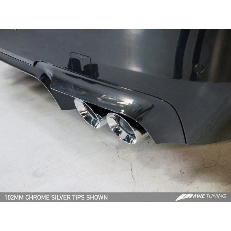 AWE Tuning BMW F10 M5 Touring Edition Axle-Back Exhaust Chrome Silver Tips - STREETUNED