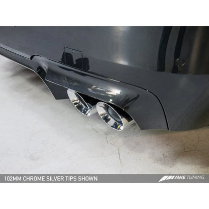 AWE Tuning BMW F10 M5 Touring Edition Axle-Back Exhaust Chrome Silver Tips - STREETUNED