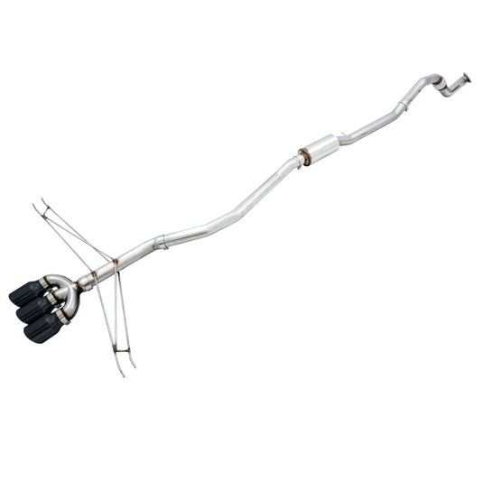 AWE Tuning Track Edition Exhaust w/Front Pipe & Triple Diamond Black Tips - 2016+ Honda Civic Si - STREETUNED