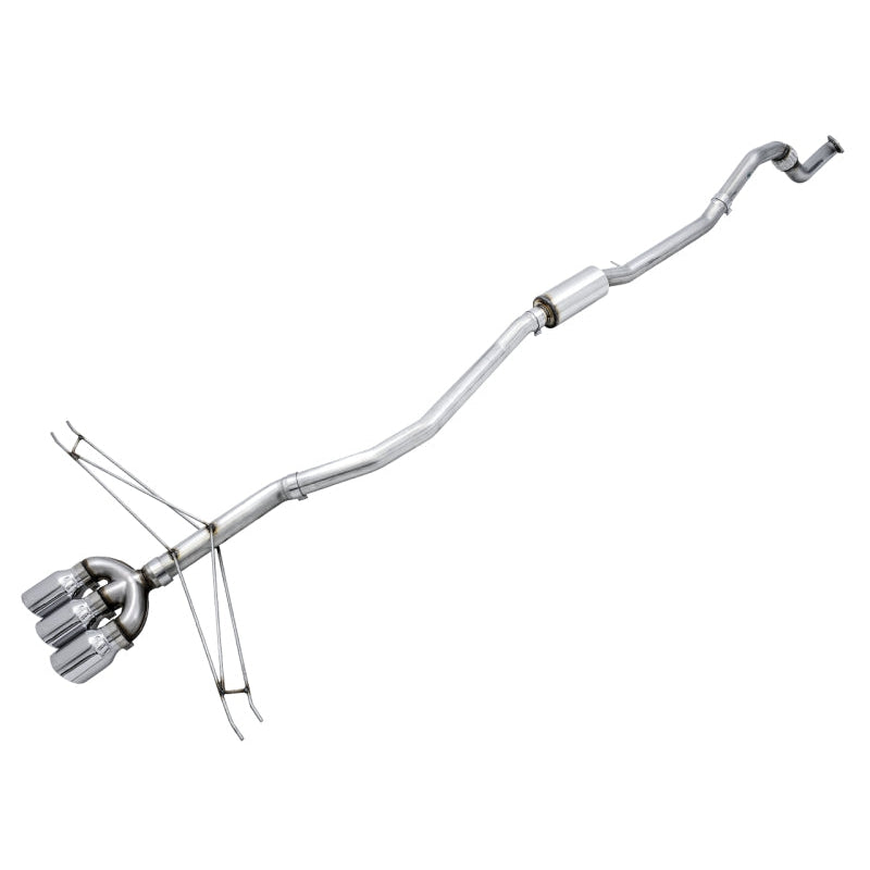 AWE Tuning Track Edition Exhaust w/Front Pipe & Triple Chrome Silver Tips - 2016+ Honda Civic Si - STREETUNED