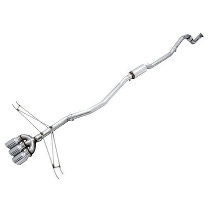 AWE Tuning Track Edition Exhaust w/Front Pipe & Triple Chrome Silver Tips - 2016+ Honda Civic Si - STREETUNED