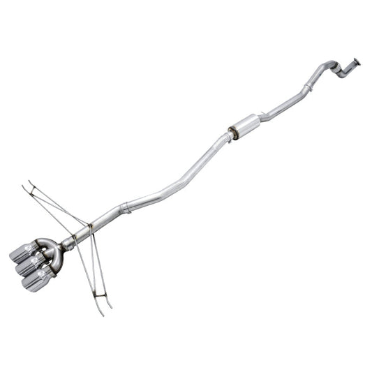 AWE Tuning Track Edition Exhaust w/Front Pipe & Triple Chrome Silver Tips - 2016+ Honda Civic Si - STREETUNED