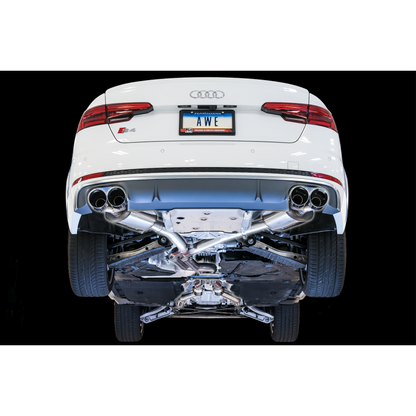 AWE Tuning Audi B9 S4 Touring Edition Exhaust - Non-Resonated (Silver 102mm Tips) - STREETUNED