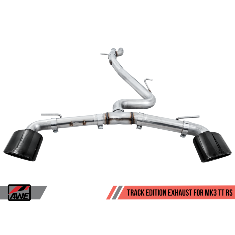 AWE Tuning 18-19 Audi TT RS 8S/RK3 2.5L Turbo Track Edition Exhaust - Diamond Black RS-Style Tips - STREETUNED