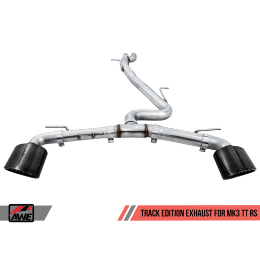 AWE Tuning 18-19 Audi TT RS 8S/RK3 2.5L Turbo Track Edition Exhaust - Diamond Black RS-Style Tips - STREETUNED