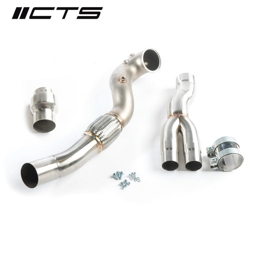 CTS Turbo Single High-Flow Catted Downpipe - 2018+ Audi 8V/8Y RS3/Audi 8S TTRS 2.5T EVO - STREETUNED