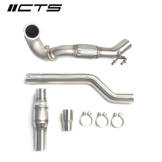 CTS Turbo High Flow Catted Downpipe - 2015-2020 Volkswagen MK7/MK7.5 Golf AWD/Golf R and Audi/A3/S3/TT/TT-S Quattro - STREETUNED