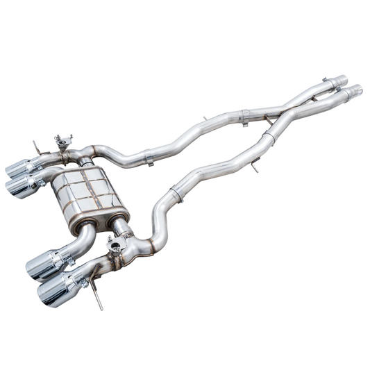 AWE Tuning SwitchPath Catback Exhaust with Chrome Silver Tips - 2021-2024 BMW G80 M3/G82 M4 - STREETUNED