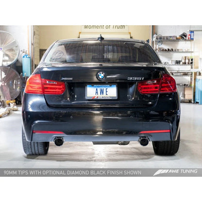 AWE Tuning BMW F3X 335i/435i Touring Edition Axle-Back Exhaust - Chrome Silver Tips (90mm) - STREETUNED