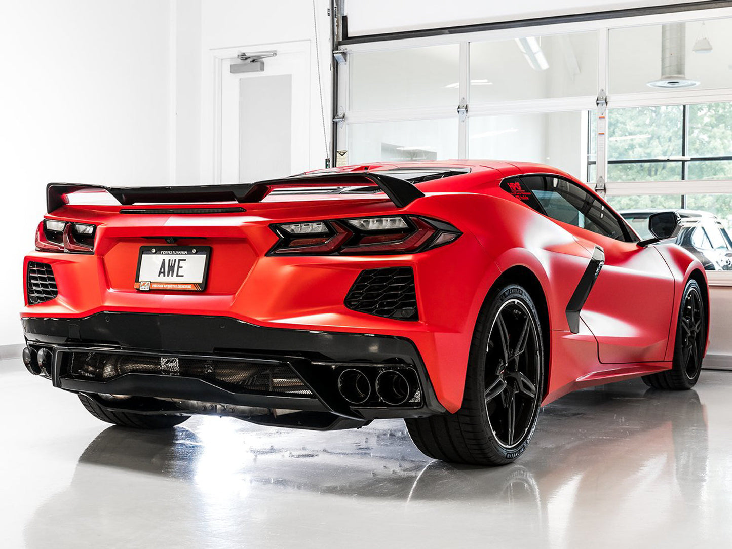 AWE Tuning Track Edition Exhaust with Quad Diamond Black Tips - 2020-2024 Chevrolet Corvette (C8) - STREETUNED