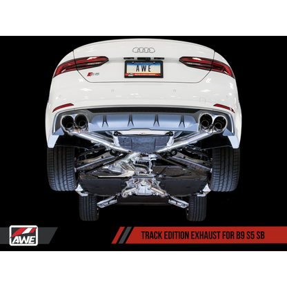 AWE Tuning Audi B9 S5 Sportback Track Edition Exhaust - Non-Resonated (Silver 102mm Tips) - STREETUNED