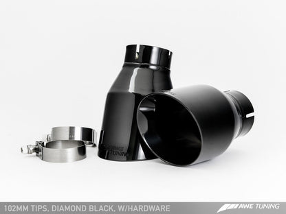 AWE Tuning Touring Edition Exhaust w/ Perfomance Midpipe with Diamond Black Tips (102mm) - 2013-2018 BMW 320i (F30) - STREETUNED