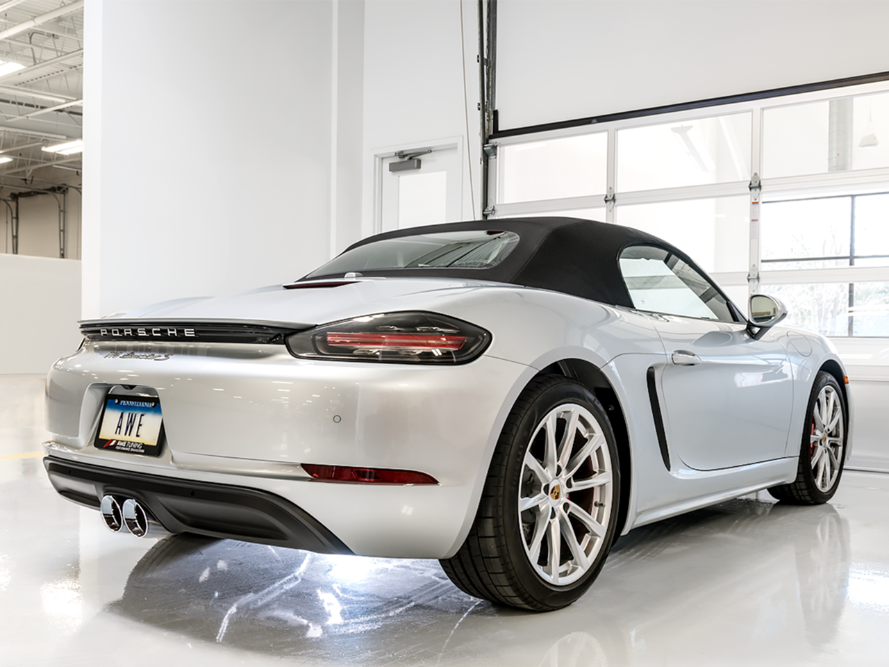AWE Tuning Track Edition Exhaust with Chrome Silver Tips - 2017-2021 Porsche 718 Boxster/Cayman - STREETUNED
