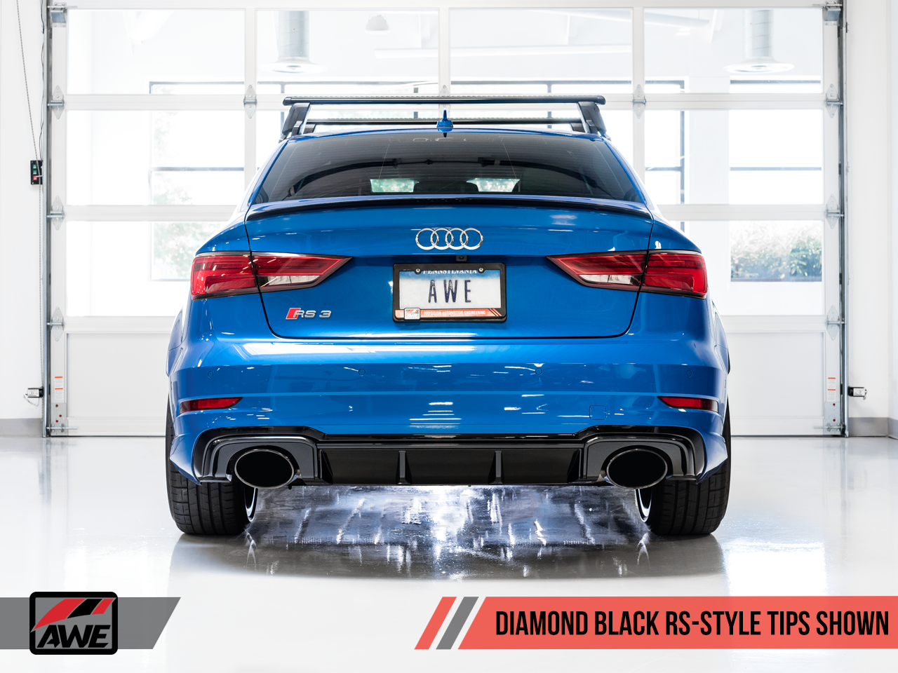 AWE Tuning Track Edition Exhaust With Diamond Black Tips (RS-Style Tips) - 2018-2020 Audi RS3 - STREETUNED
