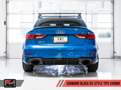 AWE Tuning Track Edition Exhaust With Diamond Black Tips (RS-Style Tips) - 2018-2020 Audi RS3 - STREETUNED