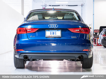AWE Tuning Touring Edition Exhaust With Dual Outlet Diamond Black Tips (90mm) - 2015-2020 Audi 8V A3 - STREETUNED