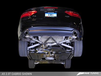 AWE Tuning Touring Edition Single Outlet Exhaust With Polished Silver Tips - 2010-2016 Audi B8 A5 2.0T - STREETUNED