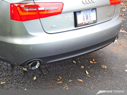 AWE Tuning Touring Edition Exhaust With Dual Outlet Chrome Silver Tips - 2012-2015 Audi C7 A6 3.0T - STREETUNED