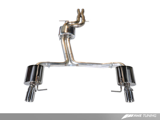 AWE Tuning Touring Edition Exhaust With Dual Outlet Chrome Silver Tips - 2012-2015 Audi C7 A7 3.0T - STREETUNED
