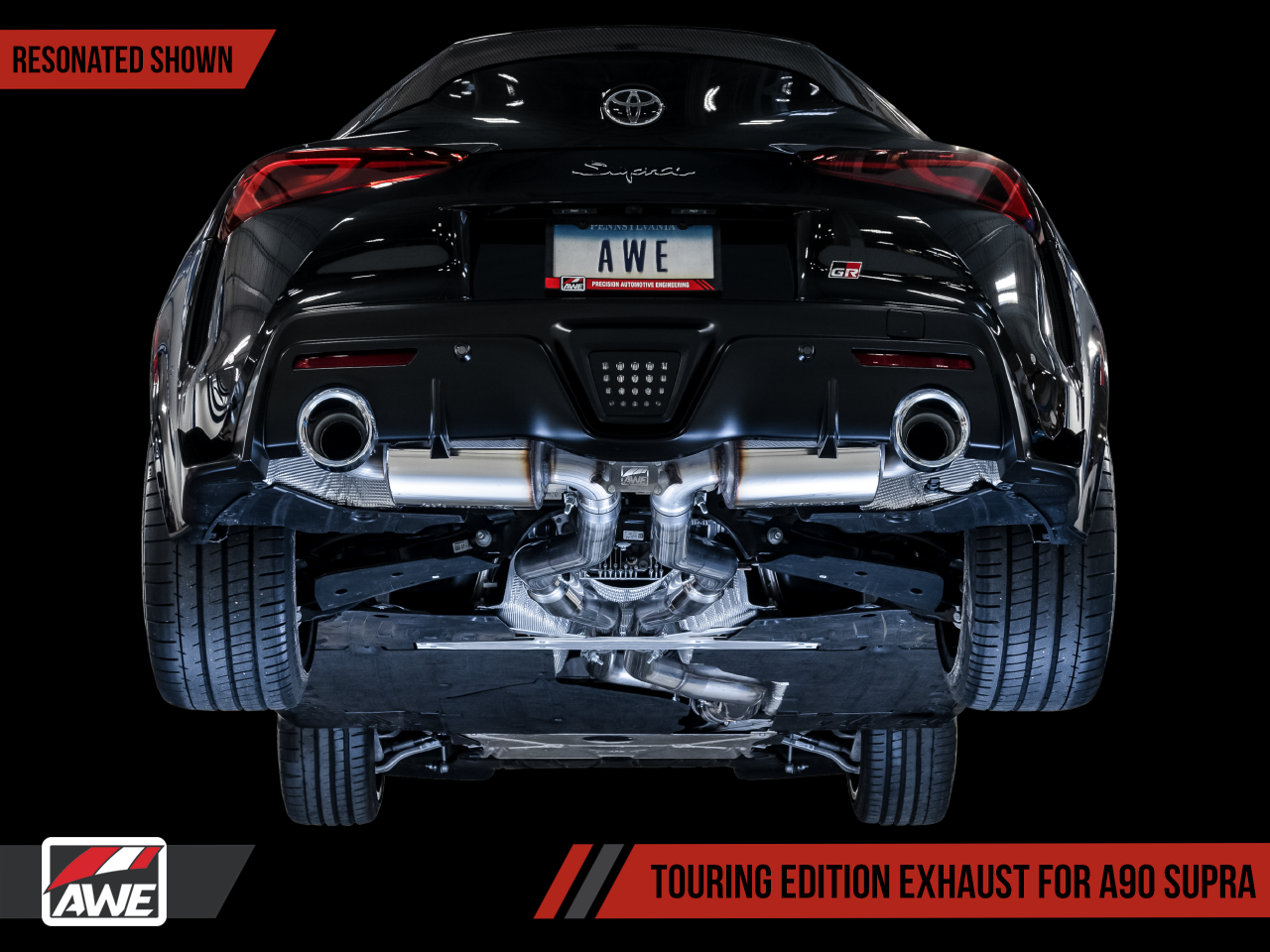 AWE Tuning Track Edition Exhaust with 5" Chrome Silver Tips - 2020-2024 Toyota GR Supra - STREETUNED