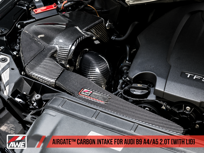 AWE Tuning Carbon Fiber AirGate Intake w/ Lid - 2017-2019 Audi B9 A4/A5 2.0T Quattro - STREETUNED