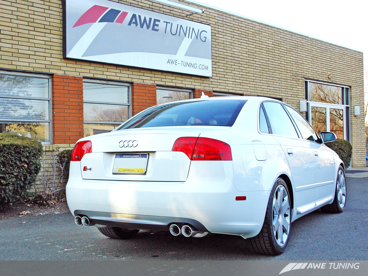 AWE Tuning Touring Edition Exhaust With Polished Silver Tips - 2006-2008 Audi B7 S4 - STREETUNED