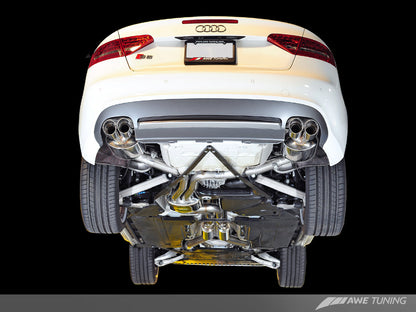 AWE Tuning Touring Edition Exhaust (Resonated) With Chrome Silver Tips - 2010-2017 Audi B8 / B8.5 S5 Cabrio - STREETUNED