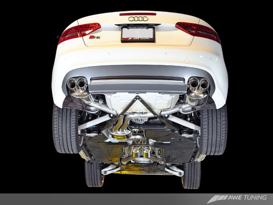 AWE Tuning Touring Edition Exhaust (Resonated) With Chrome Silver Tips - 2010-2017 Audi B8 / B8.5 S5 Cabrio - STREETUNED