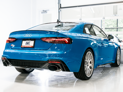 AWE Tuning Track Edition Exhaust With RS-Style Diamond Black Tips - 2021-2023 Audi B9.5 RS 5 Coupe - STREETUNED