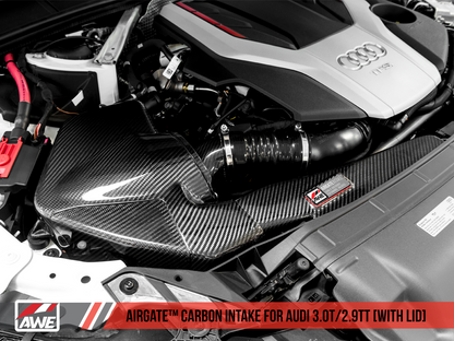 AWE Tuning Carbon Fiber AirGate Intake w/ Lid - 2018-2023 Audi B9/B9.5 S4/S5/RS5 3.0T - STREETUNED