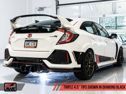 AWE Tuning Track Edition Exhaust w/Front Pipe & Triple Diamond Black Tips - 2017-2021 Honda Civic Type R - STREETUNED