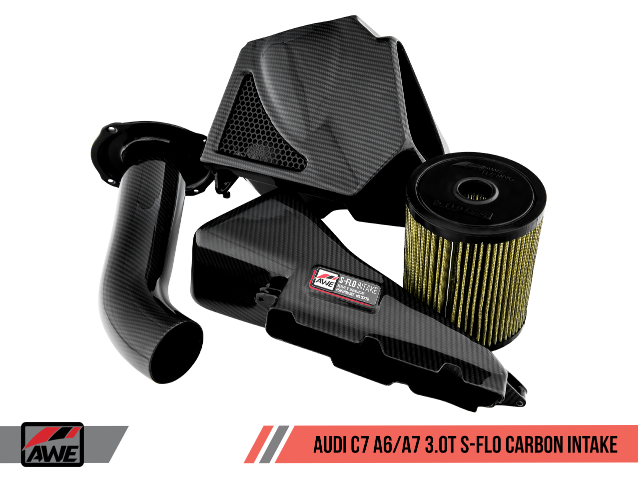 AWE Tuning S-FLO Carbon Intake V2 - 2012-2018 Audi C7 A6 / A7 3.0T - STREETUNED