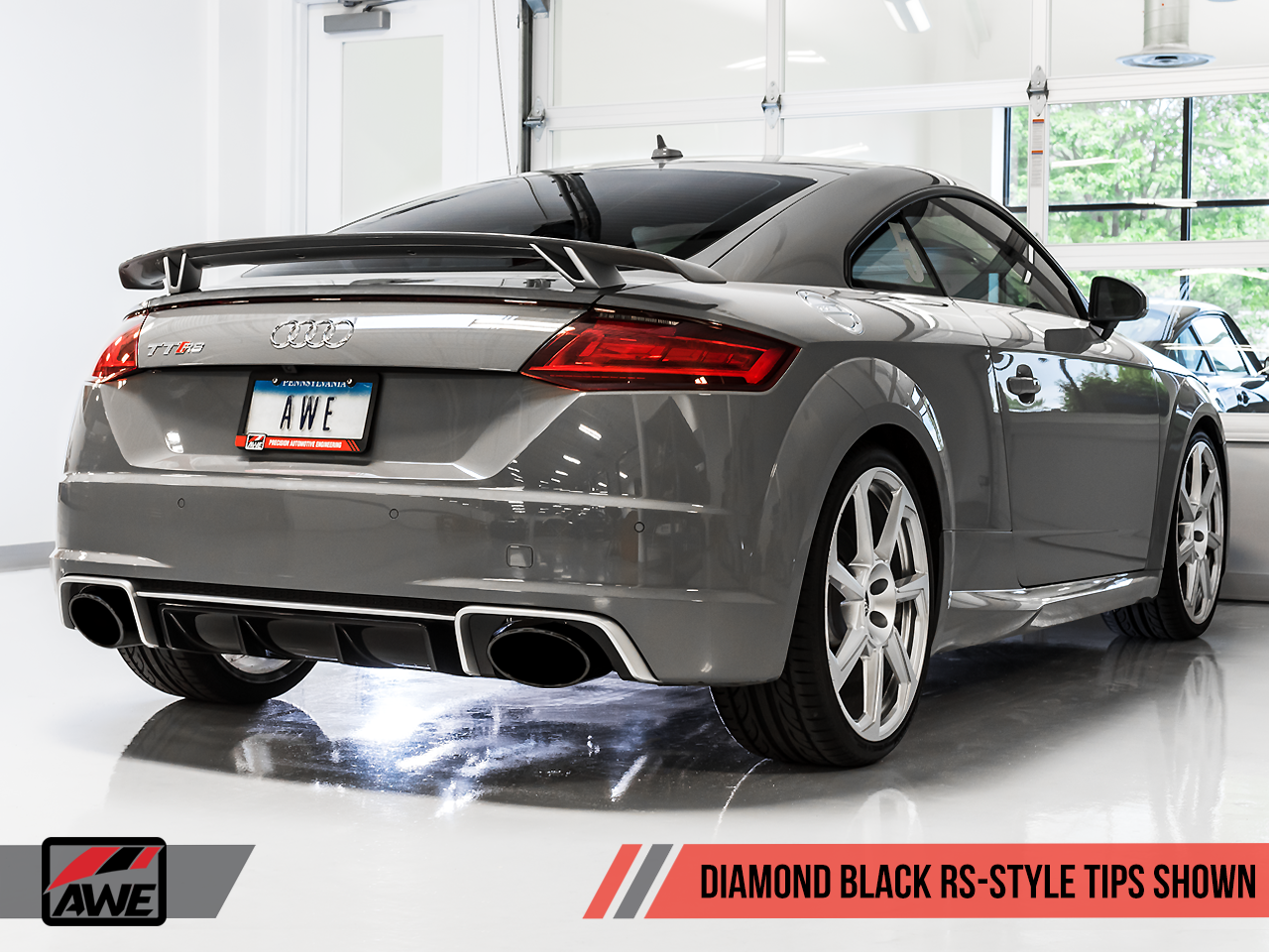 AWE Tuning Track Edition Exhaust With Diamond Black RS-Style Tips - 2018-2022 Audi TTRS - STREETUNED