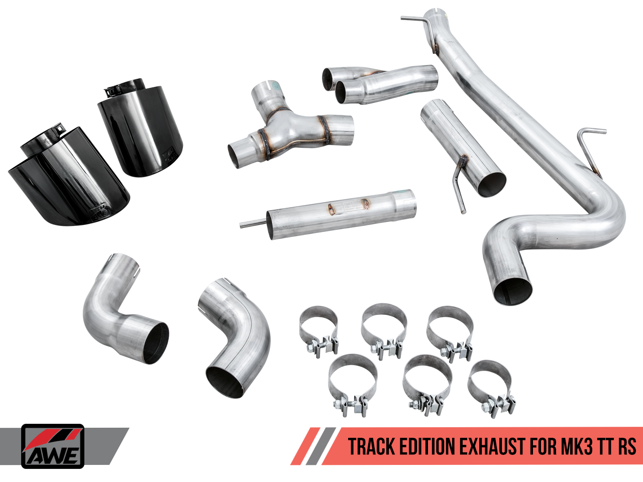 AWE Tuning Track Edition Exhaust With Diamond Black RS-Style Tips - 2018-2022 Audi TTRS - STREETUNED