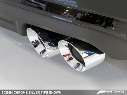 AWE Tuning Touring Edition Exhaust With Quad Outlet Chrome Silver Tips - 2016-2018 Audi C7.5 A7 3.0T - STREETUNED