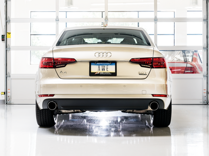 AWE Tuning Track Edition Exhaust Dual Outlet With Chrome Silver Tips (Includes DP) - 2015-2018 Audi B9 A4 - STREETUNED