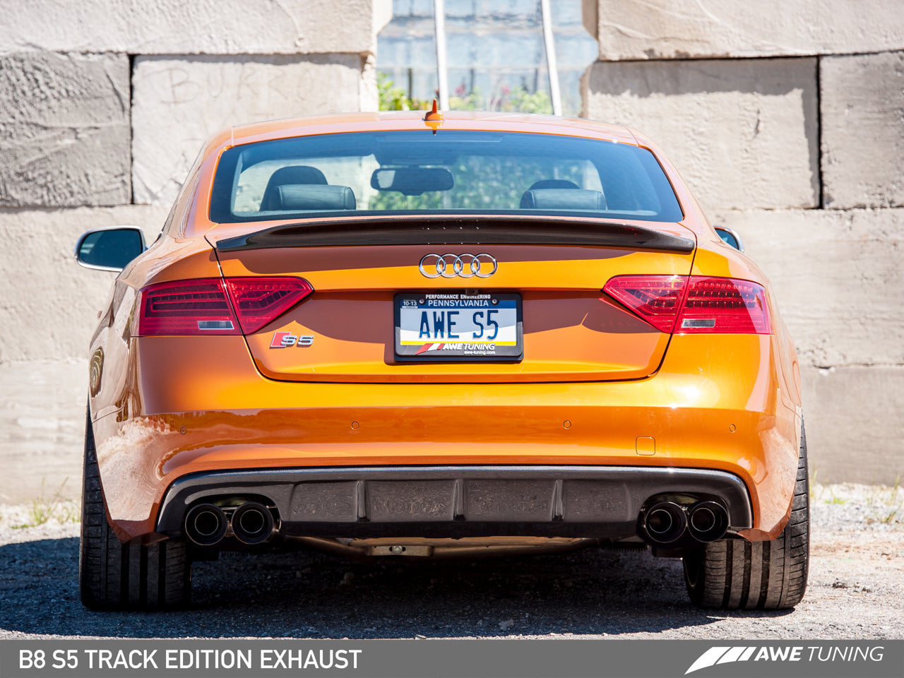 AWE Tuning Track Edition Exhaust With Diamond Black Tips (90mm) - 2013-2017 Audi B8.5 S5 3.0T - STREETUNED