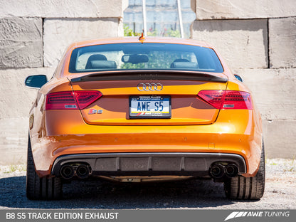 AWE Tuning Track Edition Exhaust With Diamond Black Tips (90mm) - 2013-2017 Audi B8.5 S5 3.0T - STREETUNED